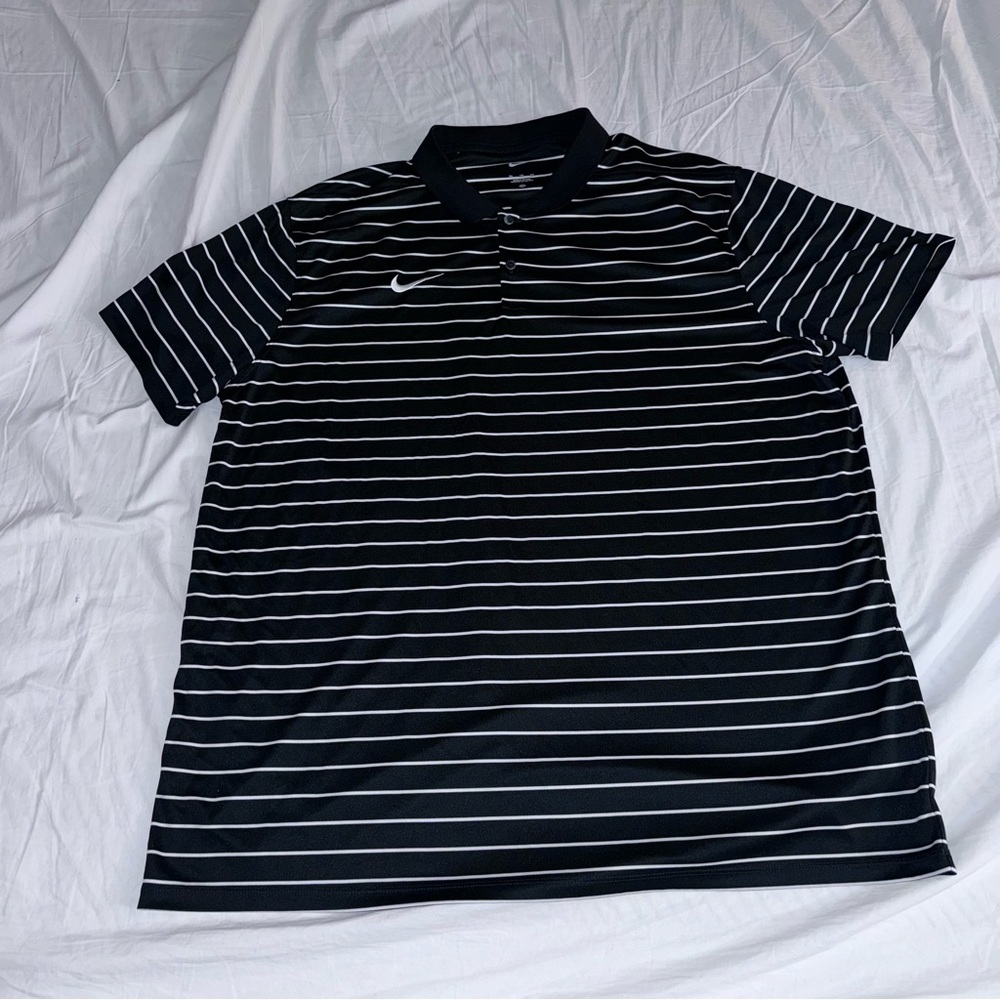 Nike golf polo black with white stripes size xxl used